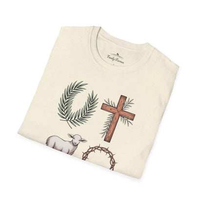 Palm Leaves Cross Lamb And Crown Of Thorns