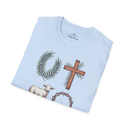 Palm Leaves Cross Lamb And Crown Of Thorns